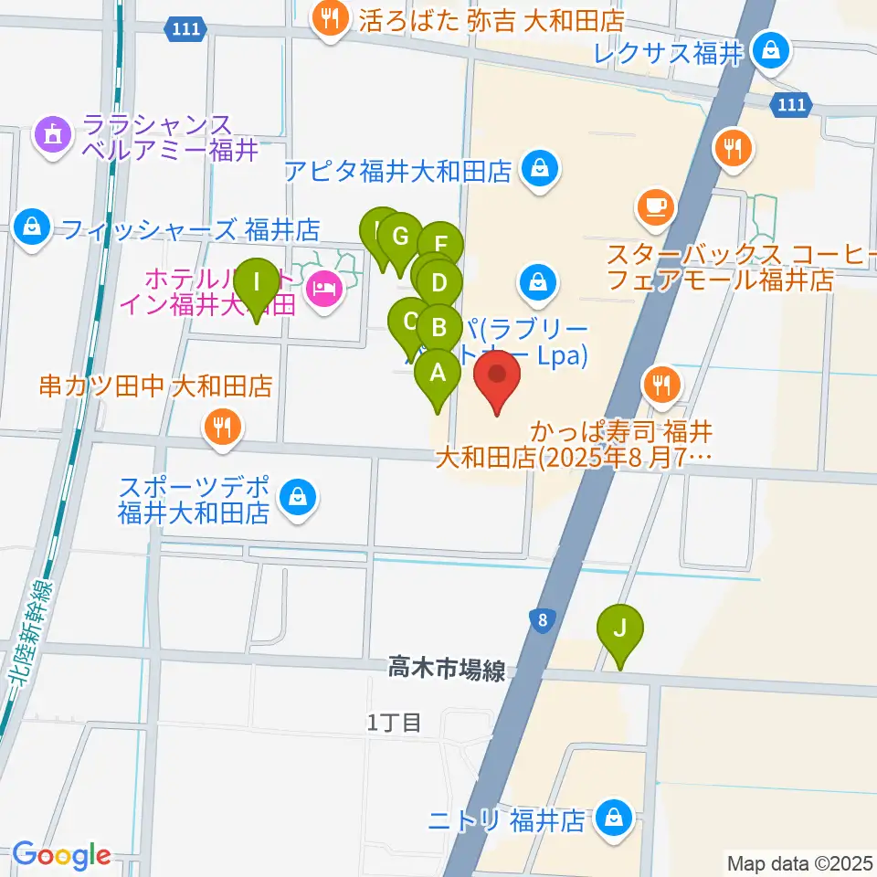 シネマワールド福井周辺の駐車場・コインパーキング一覧地図