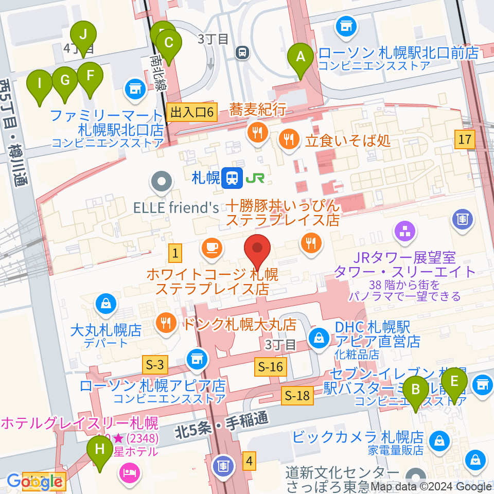 札幌シネマフロンティア周辺の駐車場・コインパーキング一覧地図