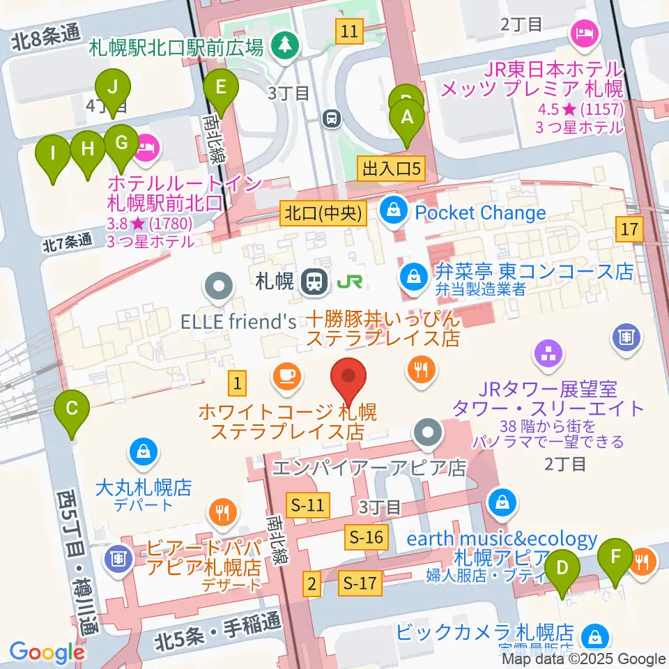 札幌シネマフロンティア周辺の駐車場・コインパーキング一覧地図