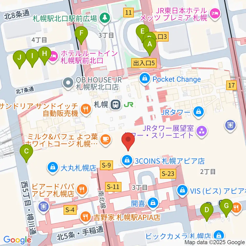 札幌シネマフロンティア周辺の駐車場・コインパーキング一覧地図