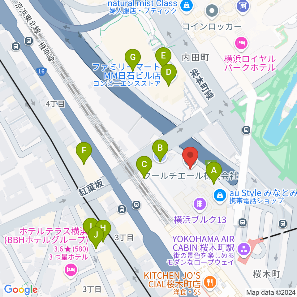 横浜ブルク13周辺の駐車場・コインパーキング一覧地図