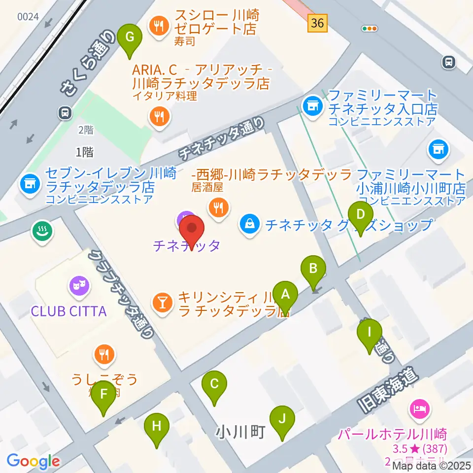 チネチッタ周辺の駐車場・コインパーキング一覧地図
