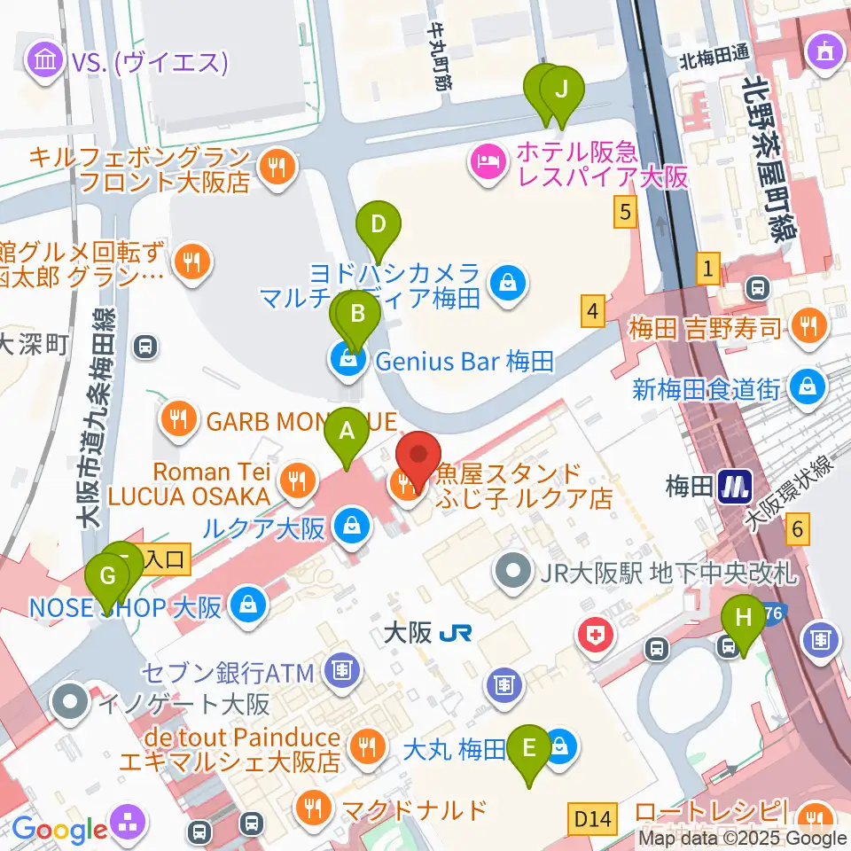 大阪ステーションシティシネマ周辺の駐車場・コインパーキング一覧地図