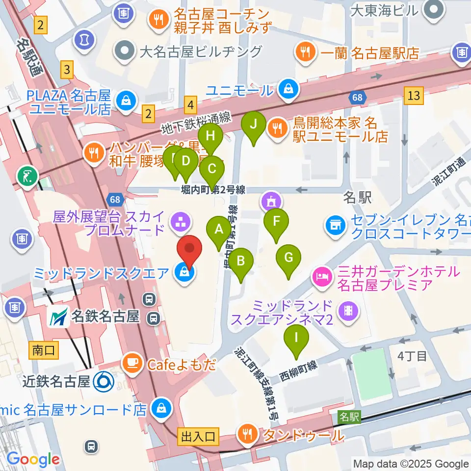 ミッドランドスクエアシネマ周辺の駐車場・コインパーキング一覧地図