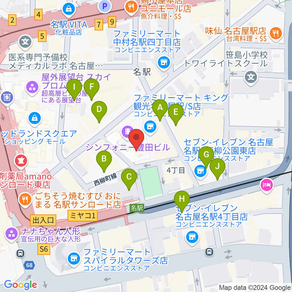 ミッドランドスクエアシネマ2周辺の駐車場・コインパーキング一覧地図