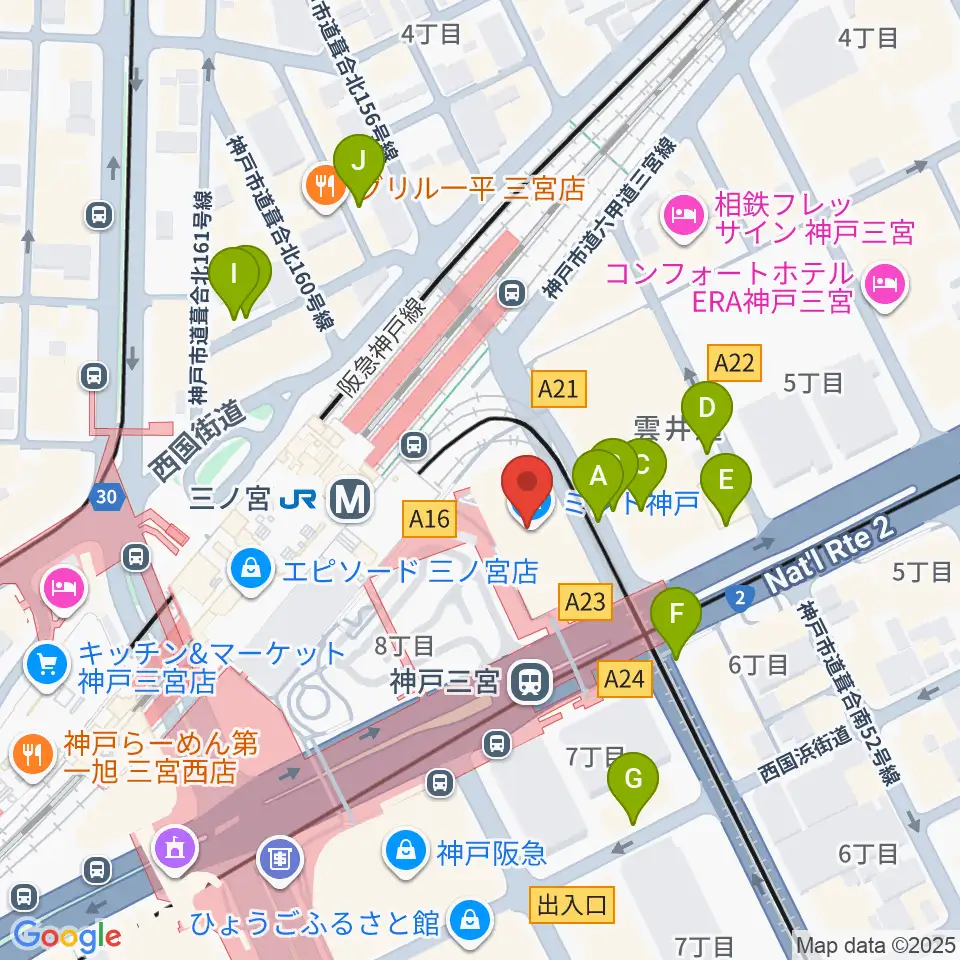 OSシネマズミント神戸周辺の駐車場・コインパーキング一覧地図