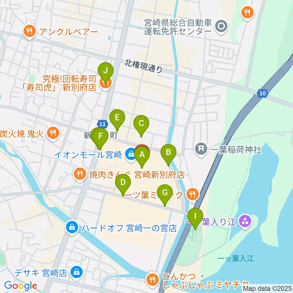 セントラルシネマ宮崎周辺の駐車場・コインパーキング一覧地図