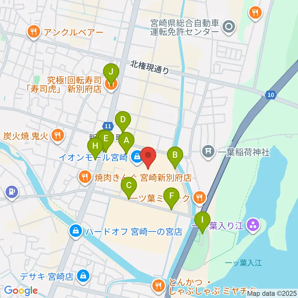 セントラルシネマ宮崎周辺の駐車場・コインパーキング一覧地図