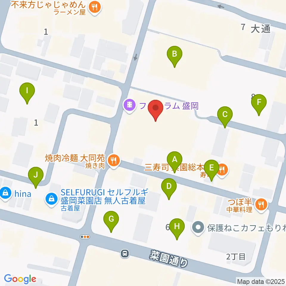 フォーラム盛岡周辺の駐車場・コインパーキング一覧地図