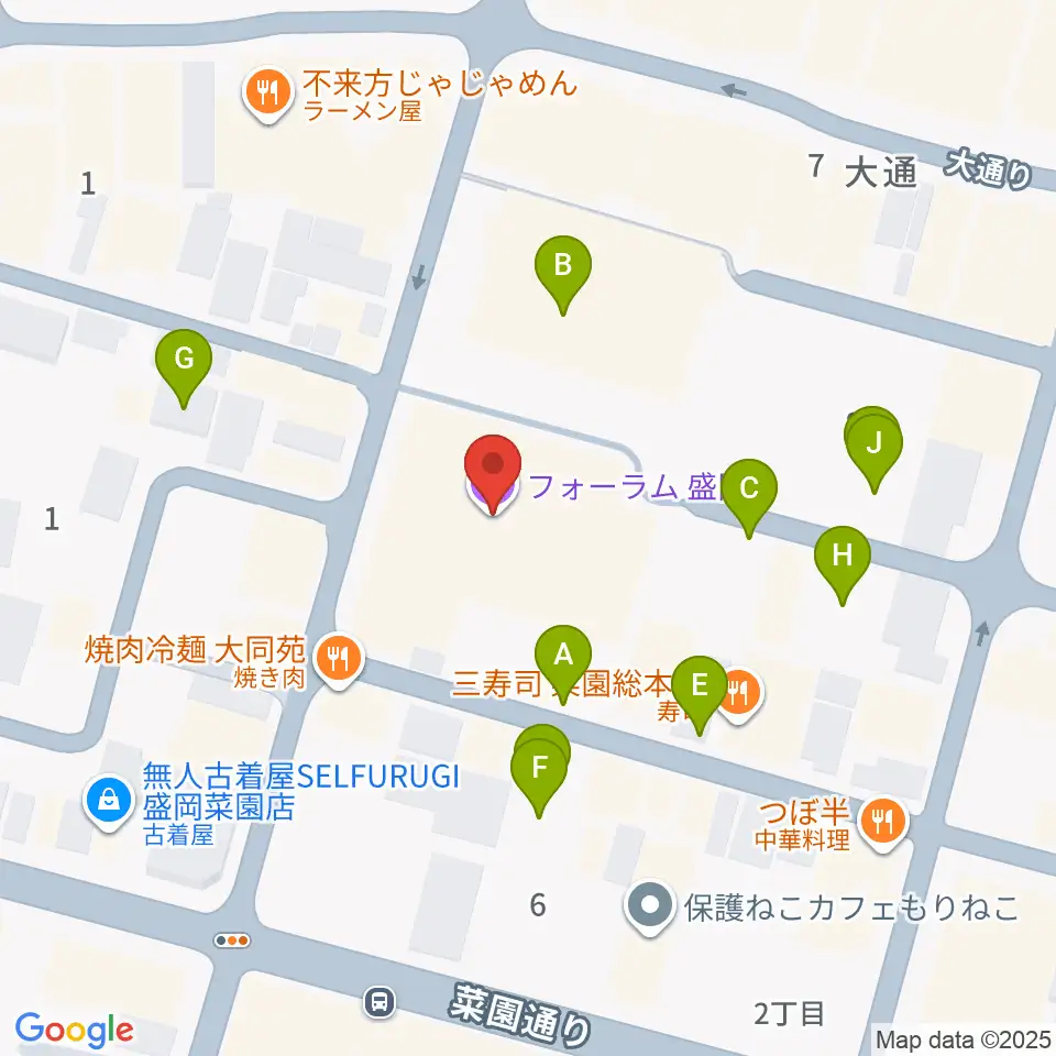 フォーラム盛岡周辺の駐車場・コインパーキング一覧地図