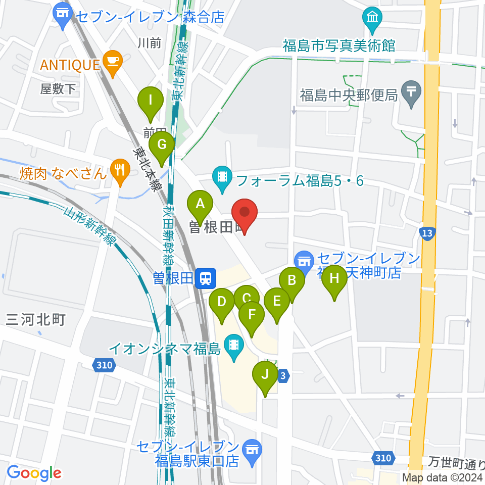 フォーラム福島周辺の駐車場・コインパーキング一覧地図
