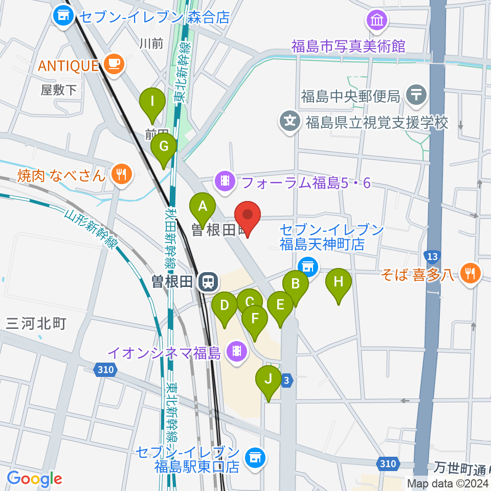 フォーラム福島周辺の駐車場・コインパーキング一覧地図