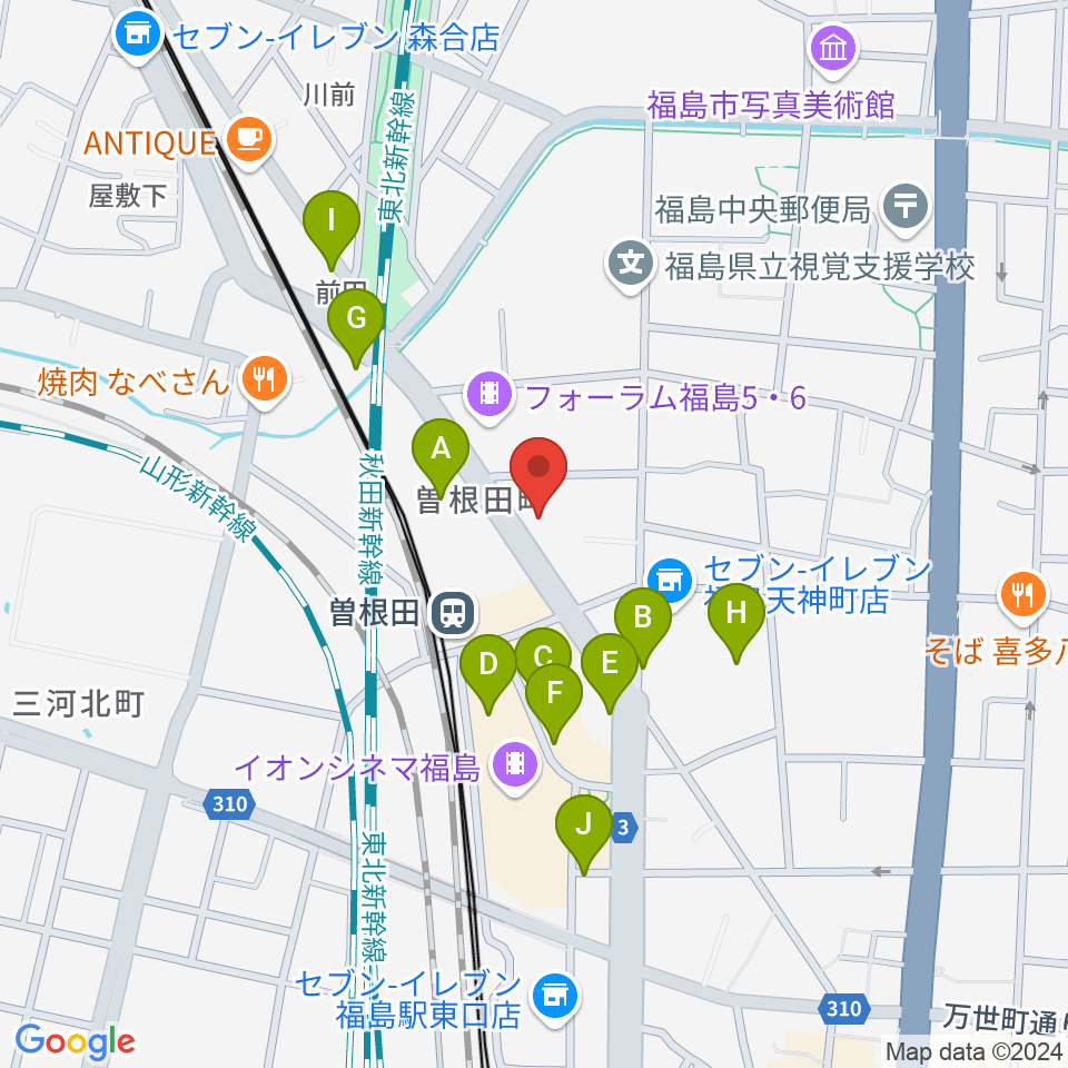 フォーラム福島周辺の駐車場・コインパーキング一覧地図