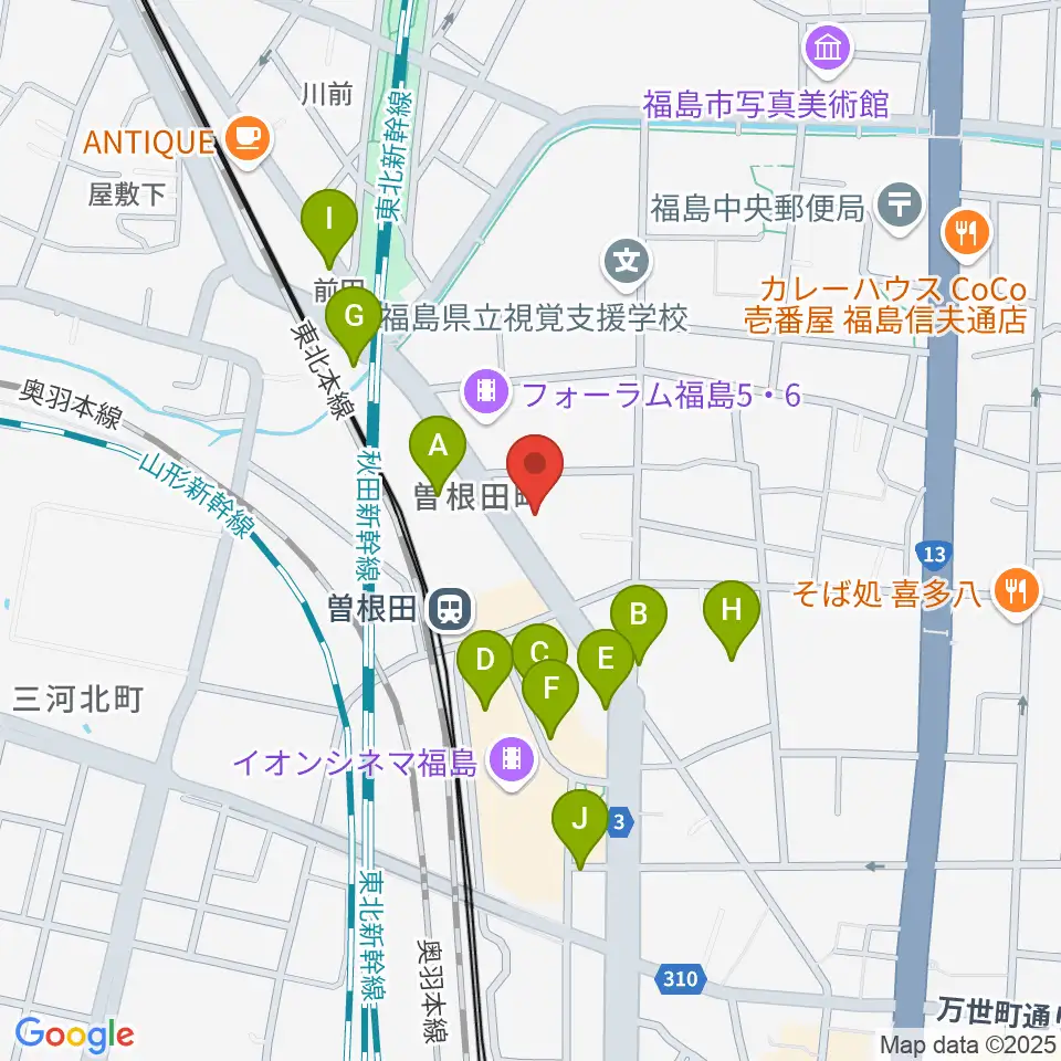 フォーラム福島周辺の駐車場・コインパーキング一覧地図
