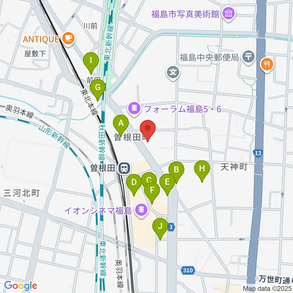 フォーラム福島周辺の駐車場・コインパーキング一覧地図