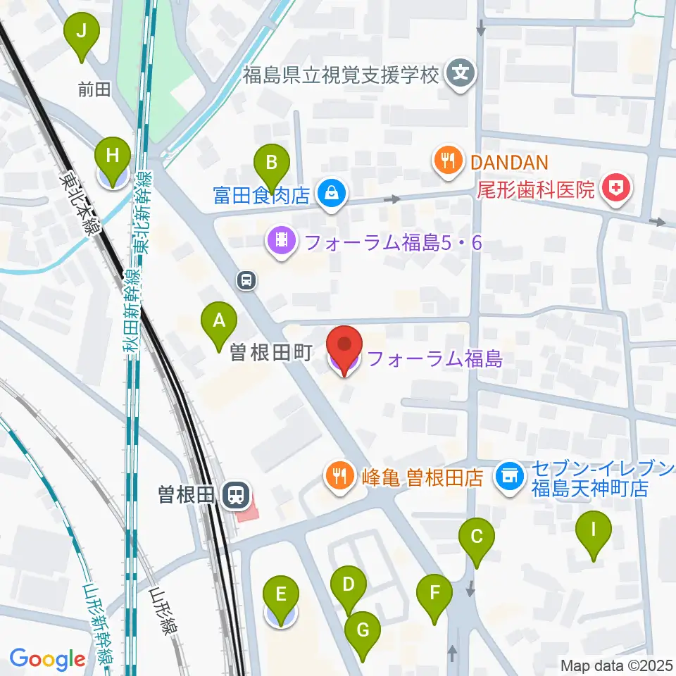 フォーラム福島周辺の駐車場・コインパーキング一覧地図