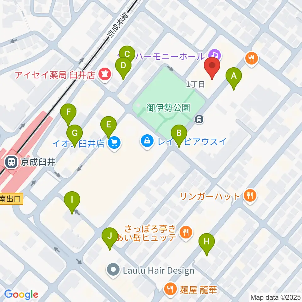 佐倉ハーモニーホール周辺の駐車場・コインパーキング一覧地図