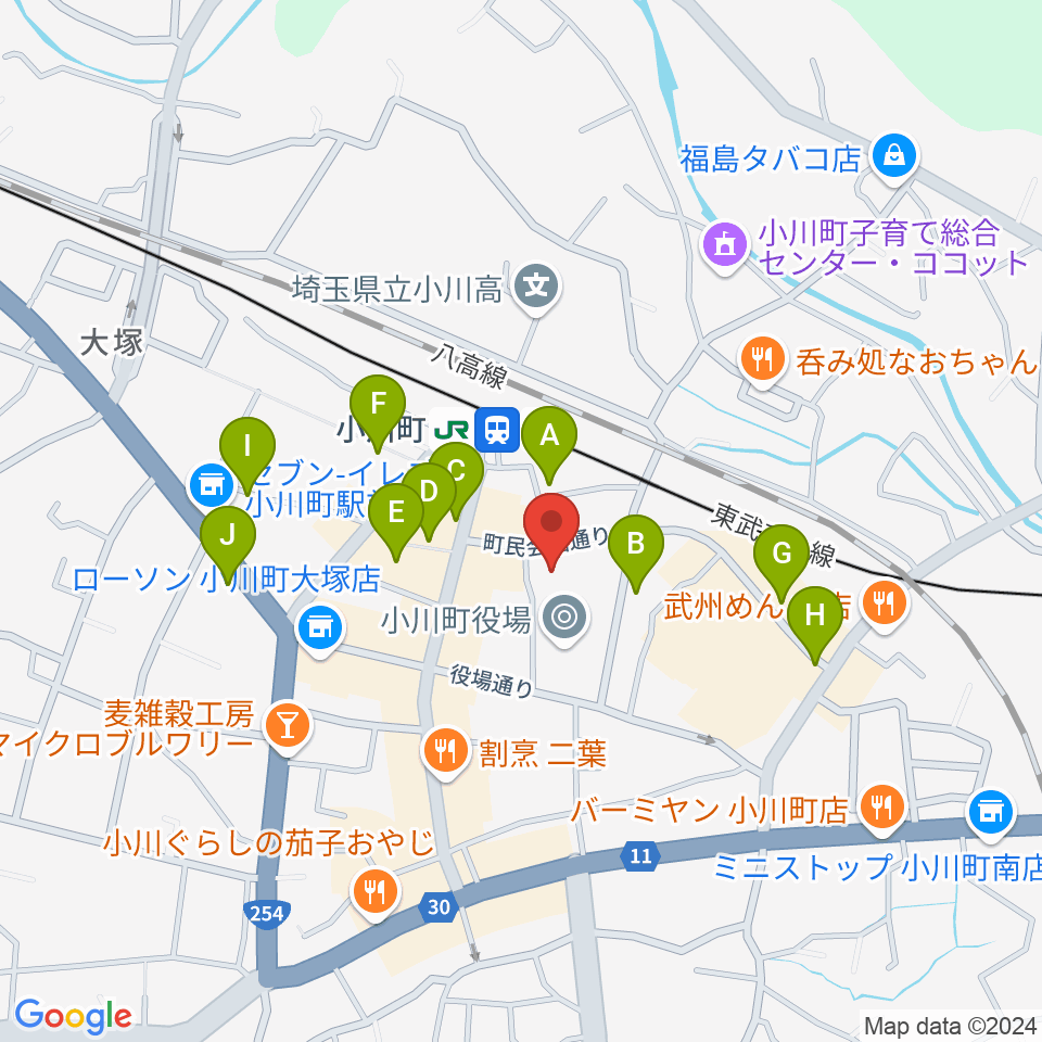 小川町民会館 リリックおがわ周辺の駐車場・コインパーキング一覧地図