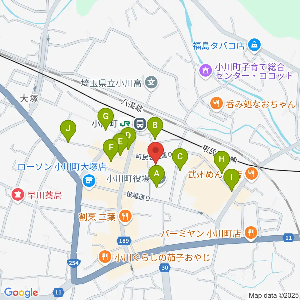 小川町民会館 リリックおがわ周辺の駐車場・コインパーキング一覧地図