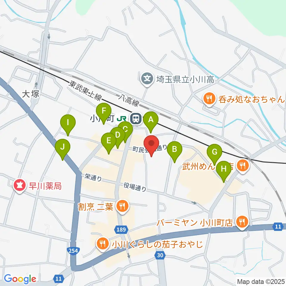 小川町民会館 リリックおがわ周辺の駐車場・コインパーキング一覧地図