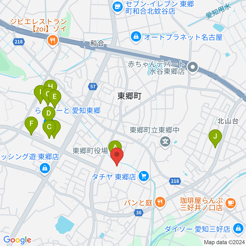 東郷町民会館周辺の駐車場・コインパーキング一覧地図