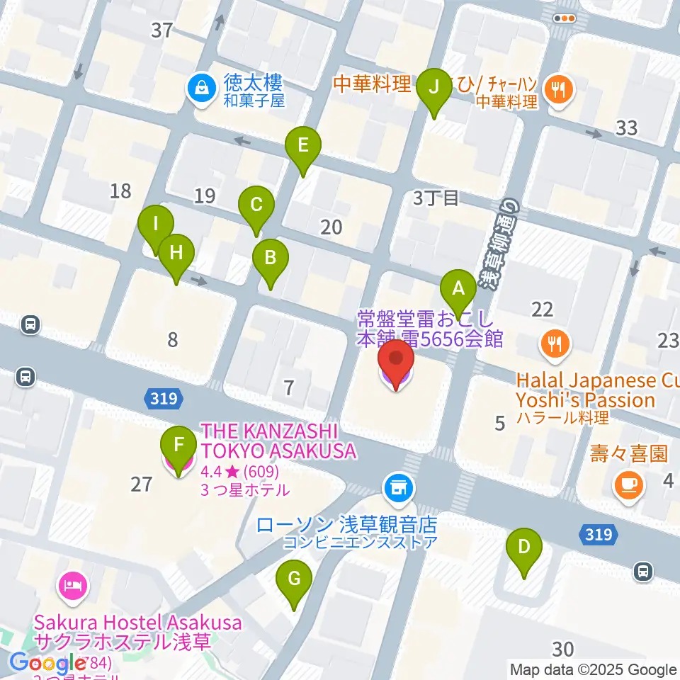 雷5656会館 ときわホール周辺の駐車場・コインパーキング一覧地図