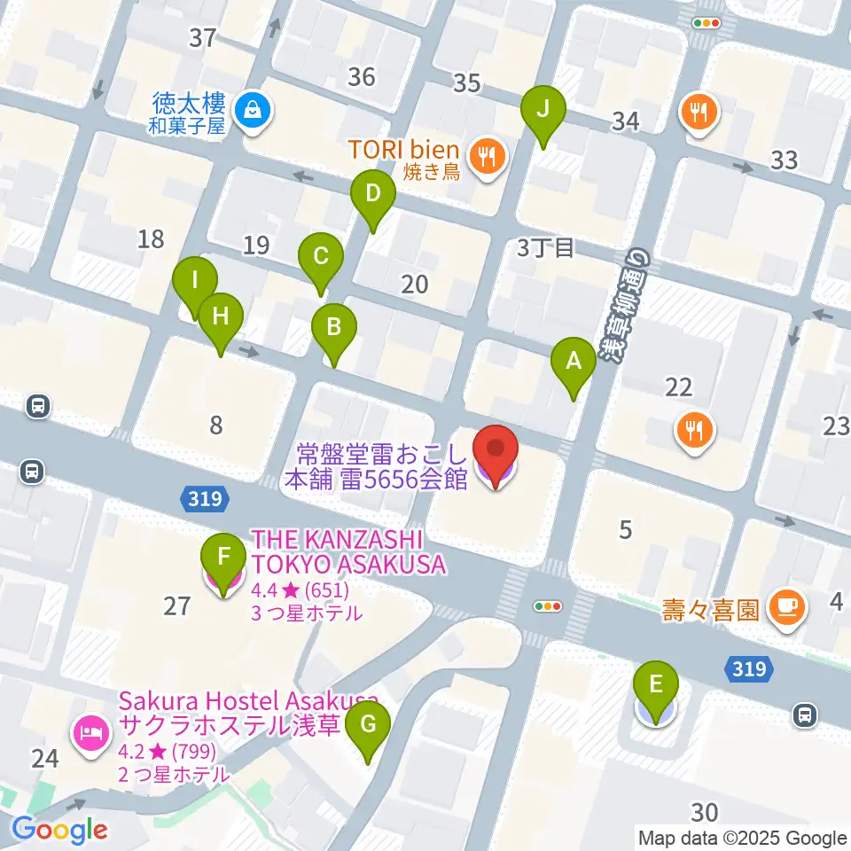 雷5656会館 ときわホール周辺の駐車場・コインパーキング一覧地図