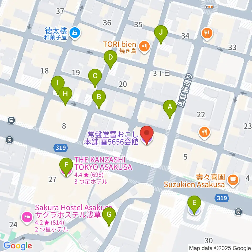 雷5656会館 ときわホール周辺の駐車場・コインパーキング一覧地図