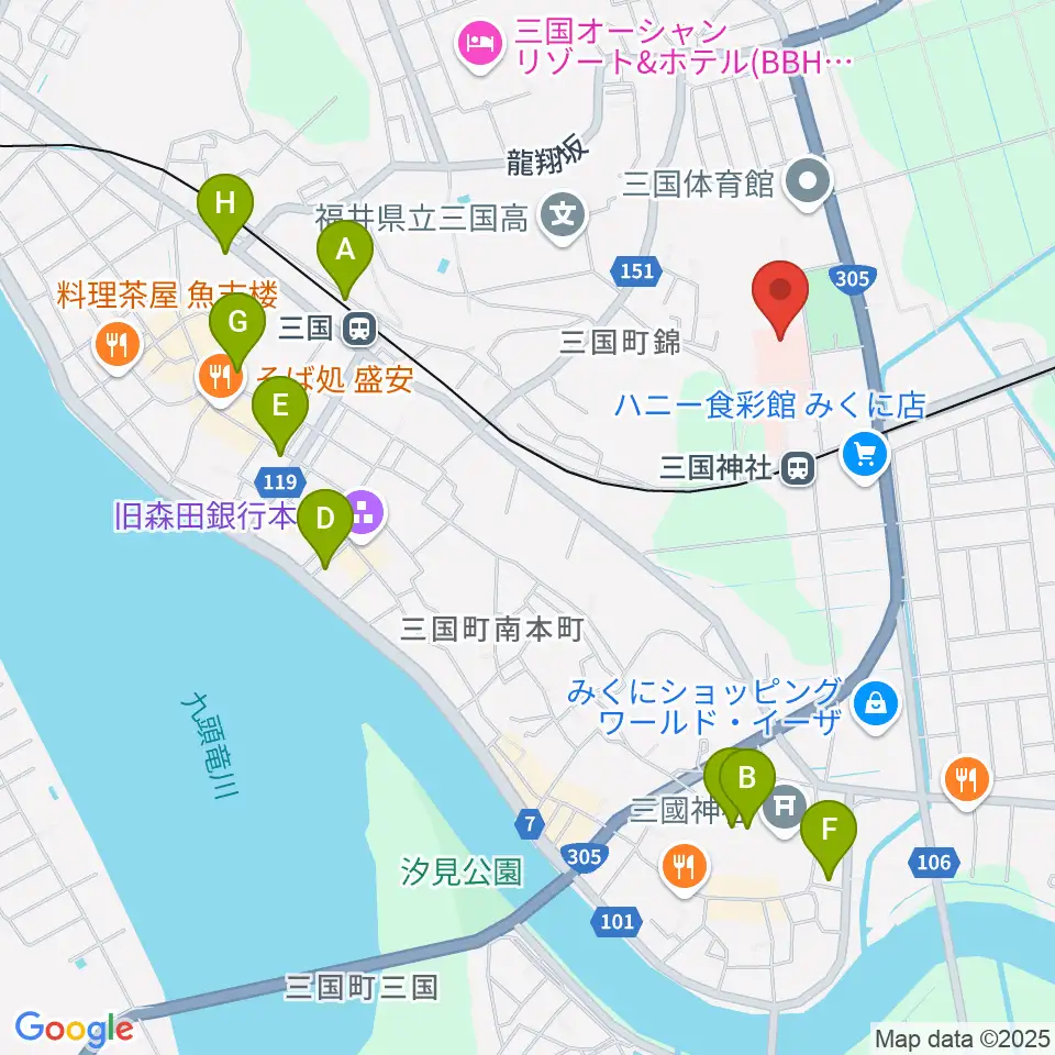 みくに未来ホール周辺の駐車場・コインパーキング一覧地図
