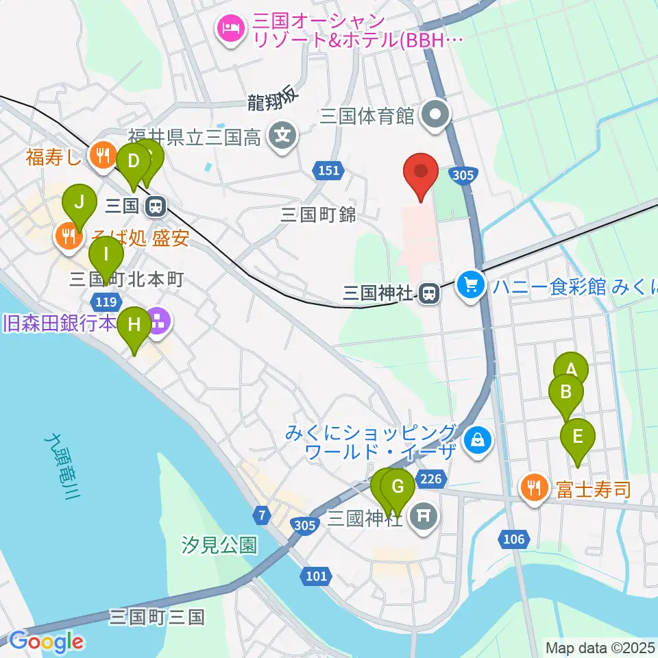 みくに未来ホール周辺の駐車場・コインパーキング一覧地図