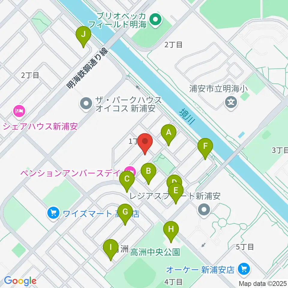 空、奏で　音楽教室周辺の駐車場・コインパーキング一覧地図