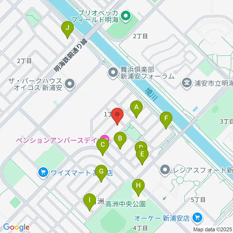 空、奏で　音楽教室周辺の駐車場・コインパーキング一覧地図