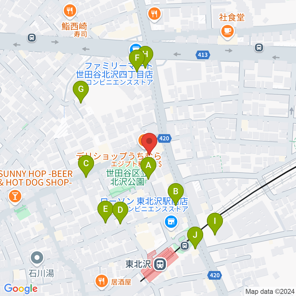 北沢三丁目スタジオ周辺の駐車場・コインパーキング一覧地図