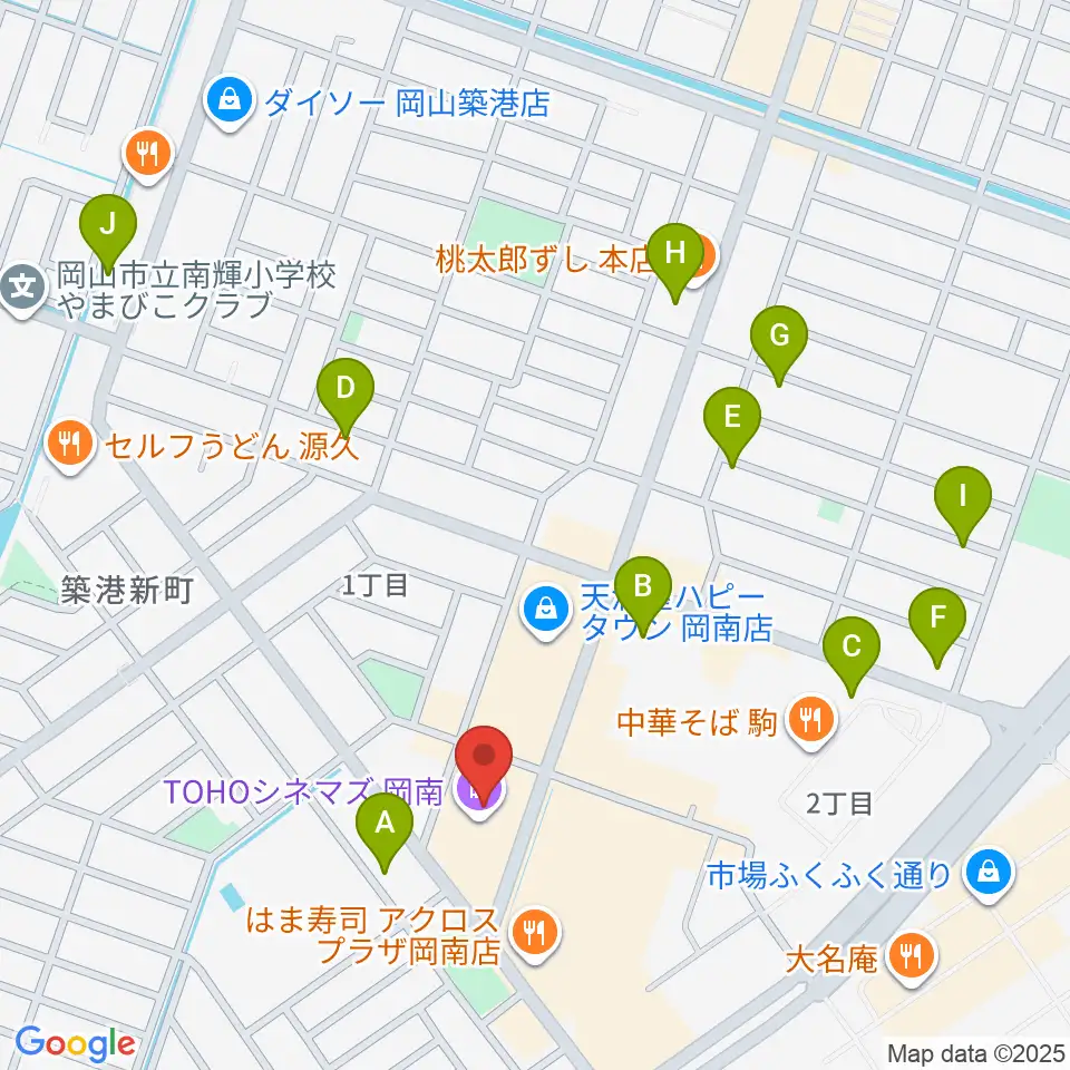 TOHOシネマズ岡南周辺の駐車場・コインパーキング一覧地図