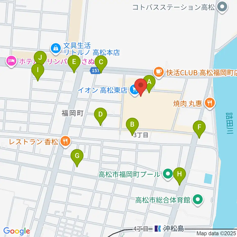 イオンシネマ高松東周辺の駐車場・コインパーキング一覧地図