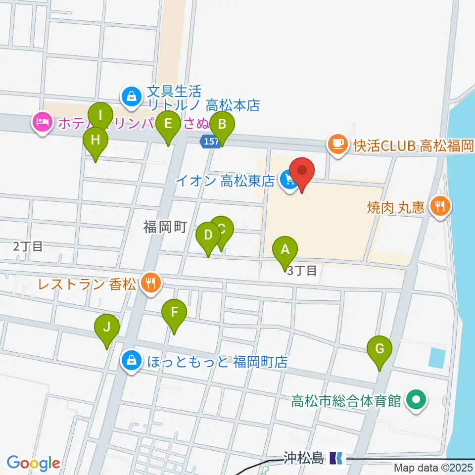 イオンシネマ高松東周辺の駐車場・コインパーキング一覧地図