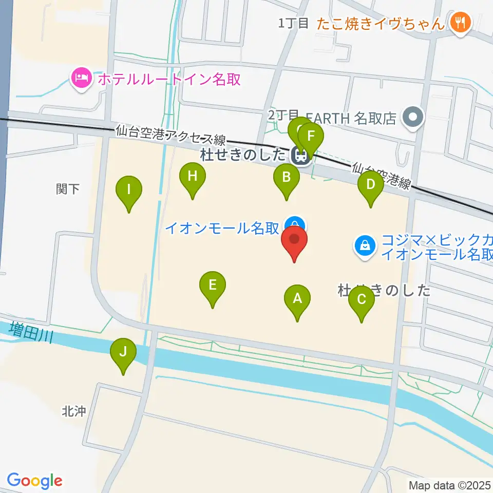 イオンシネマ名取周辺の駐車場・コインパーキング一覧地図