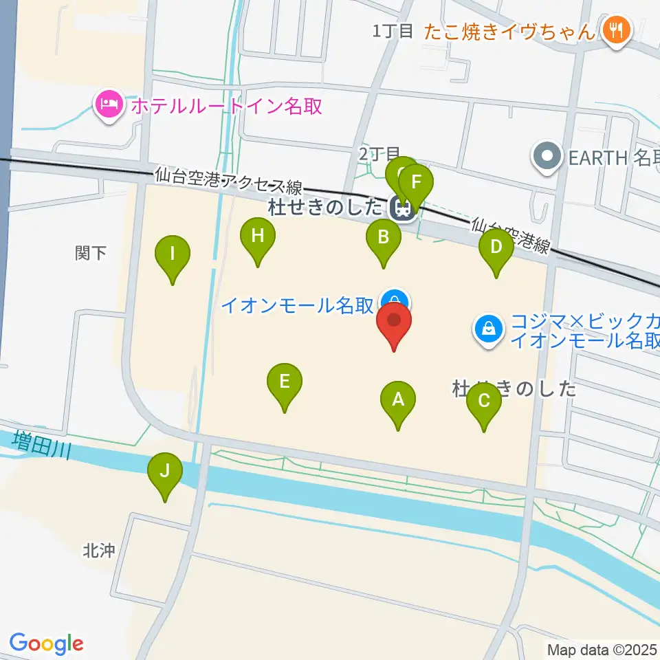 イオンシネマ名取周辺の駐車場・コインパーキング一覧地図