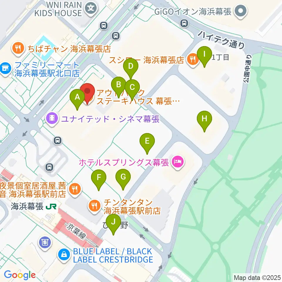 ユナイテッド・シネマ幕張周辺の駐車場・コインパーキング一覧地図
