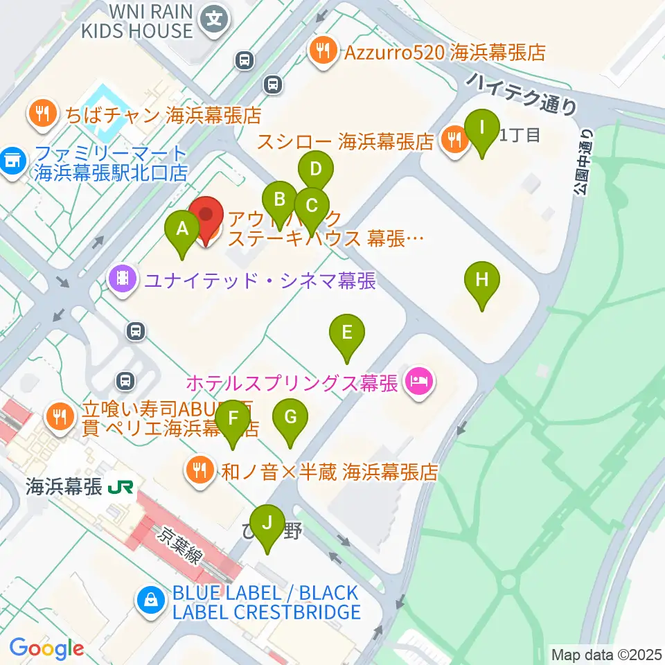 ユナイテッド・シネマ幕張周辺の駐車場・コインパーキング一覧地図