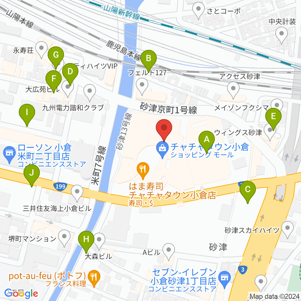 シネプレックス小倉周辺の駐車場・コインパーキング一覧地図