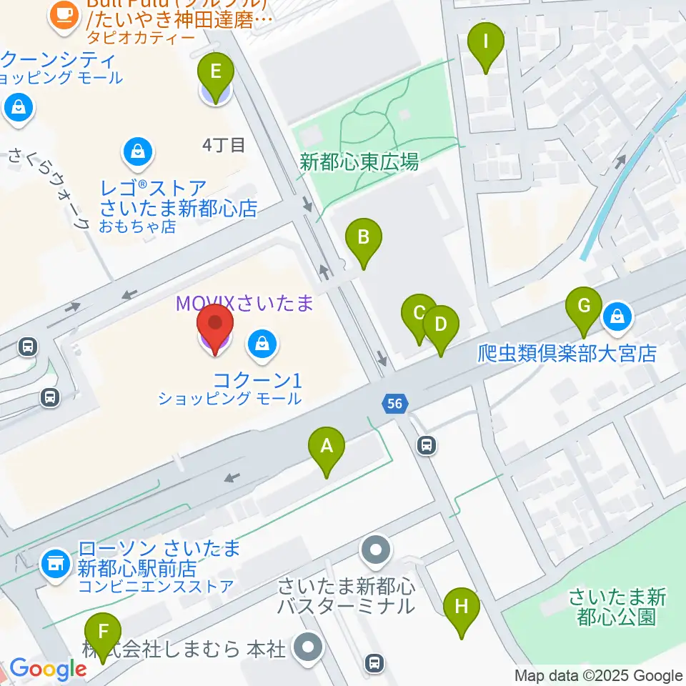 MOVIXさいたま周辺の駐車場・コインパーキング一覧地図