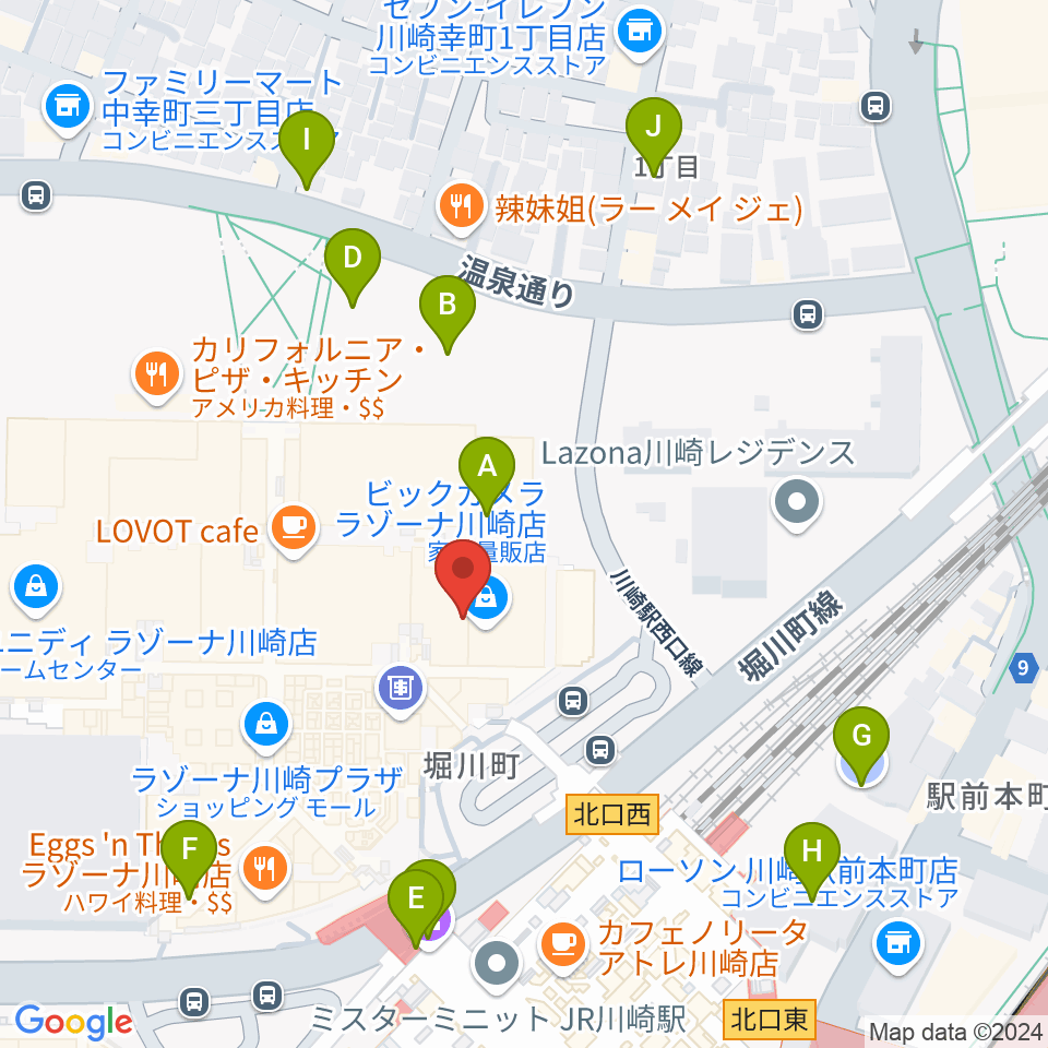 109シネマズ川崎周辺の駐車場・コインパーキング一覧地図