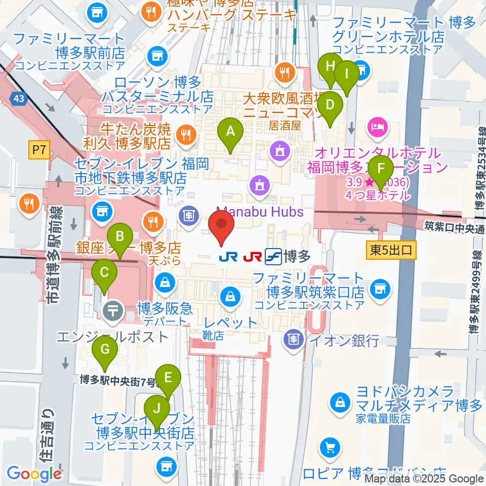 T・ジョイ博多周辺の駐車場・コインパーキング一覧地図