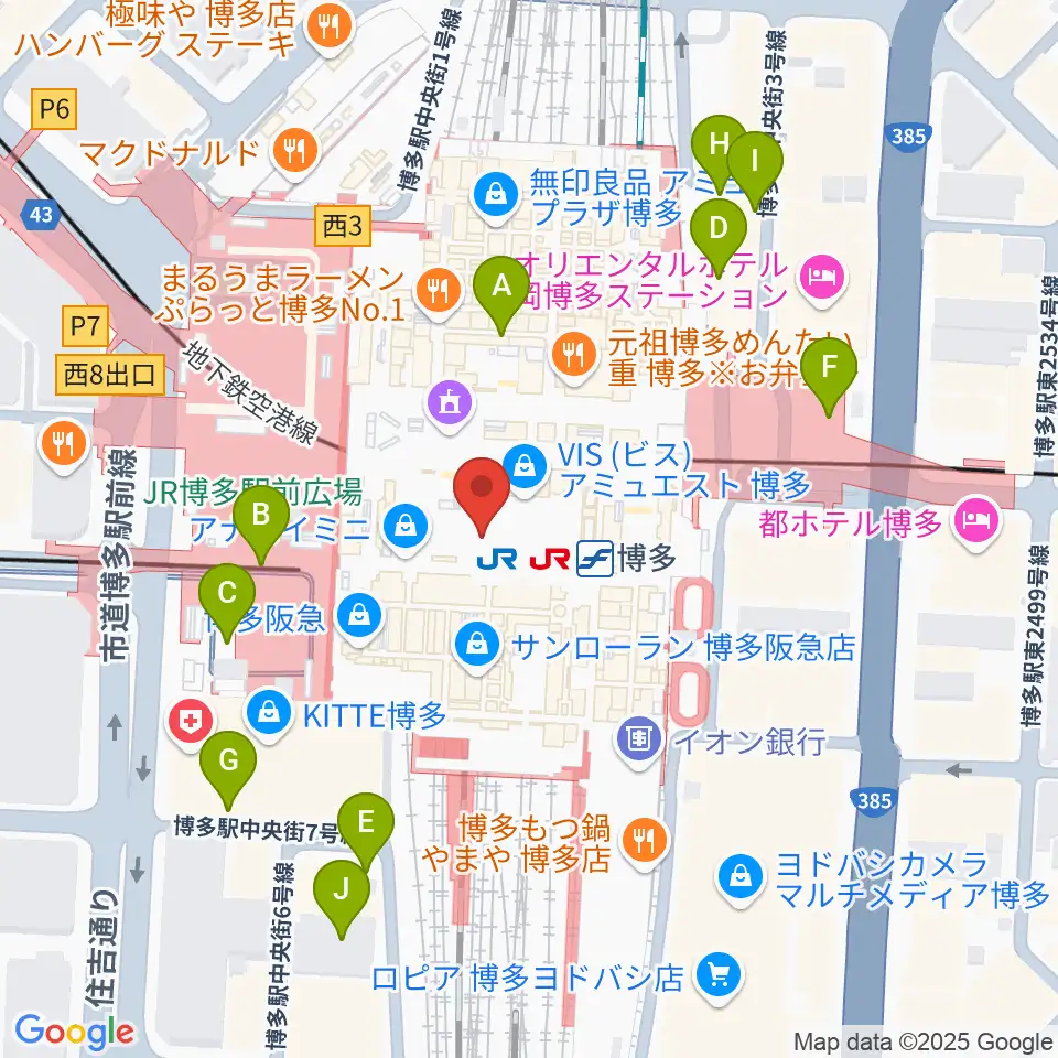 T・ジョイ博多周辺の駐車場・コインパーキング一覧地図