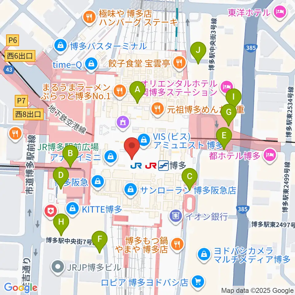T・ジョイ博多周辺の駐車場・コインパーキング一覧地図