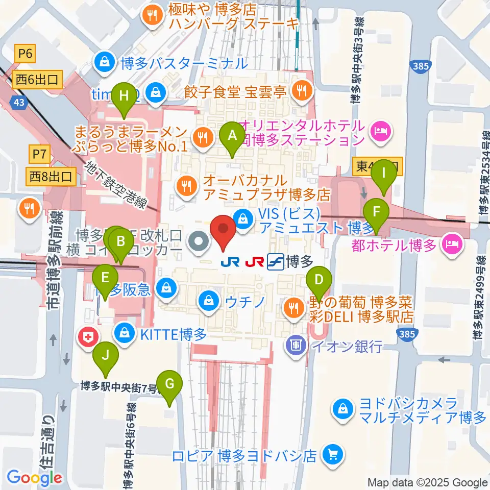 T・ジョイ博多周辺の駐車場・コインパーキング一覧地図