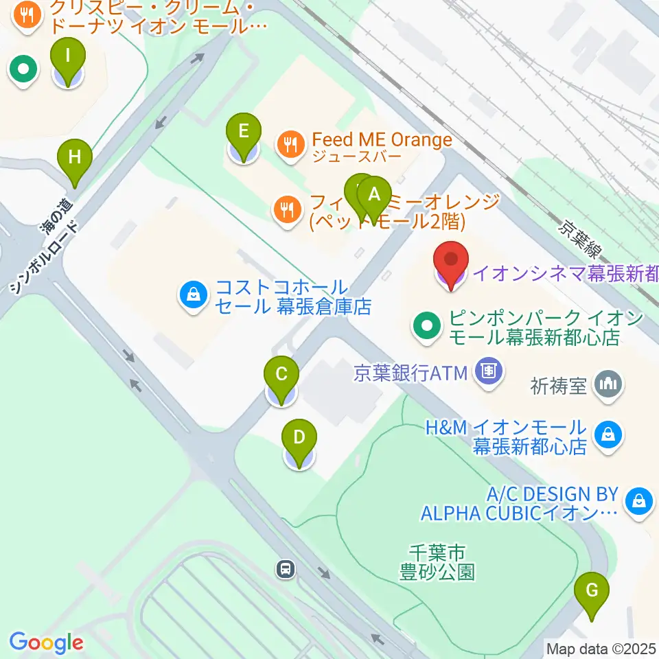 イオンシネマ幕張新都心周辺の駐車場・コインパーキング一覧地図