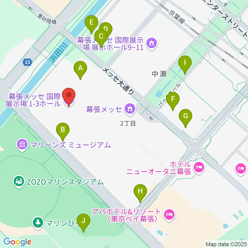 幕張メッセ 国際展示場1-8ホール周辺の駐車場・コインパーキング一覧地図