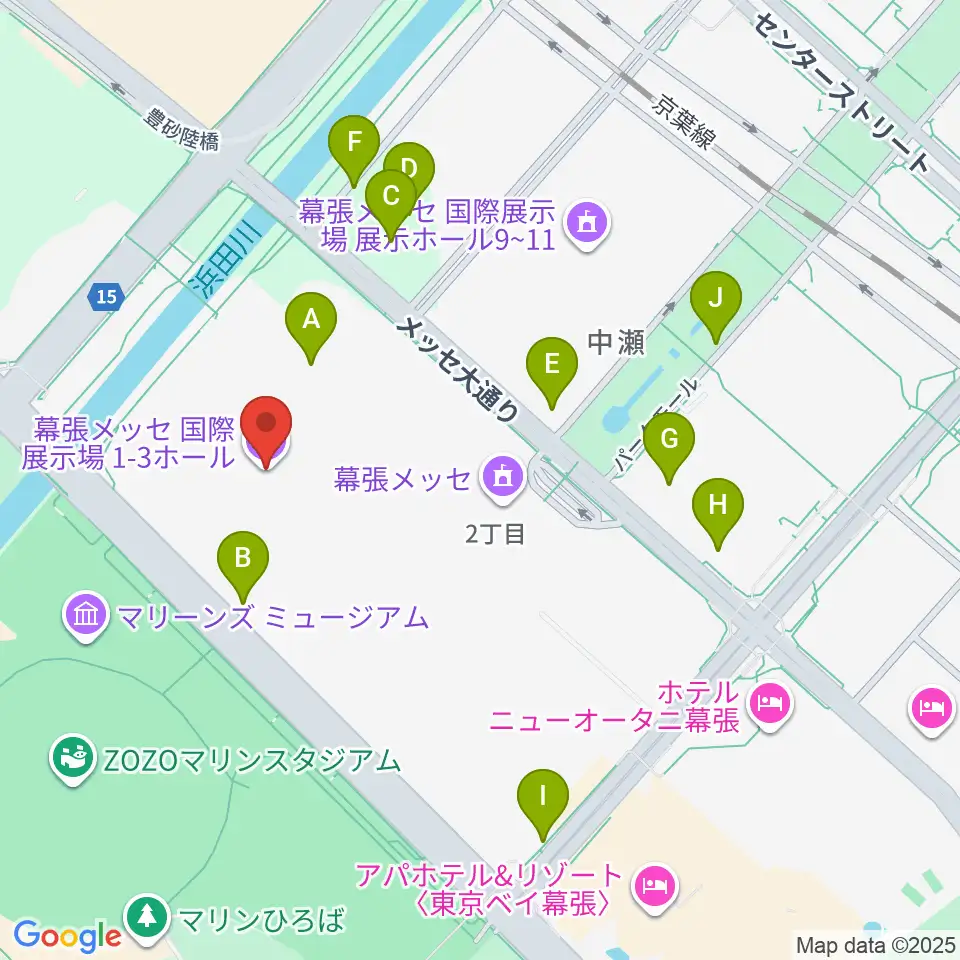 幕張メッセ 国際展示場1-8ホール周辺の駐車場・コインパーキング一覧地図